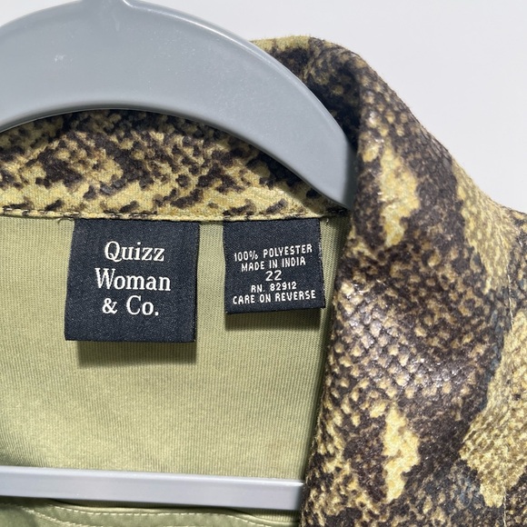 Quizz Woman & Co. plus Large jacket  Women’s Snake Pants Green Color - Picture 3 of 12